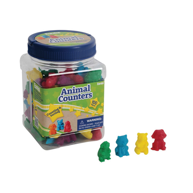 C R GIBSON 867470-AQOQ Eureka Learning Tool Tub, Animal Counters