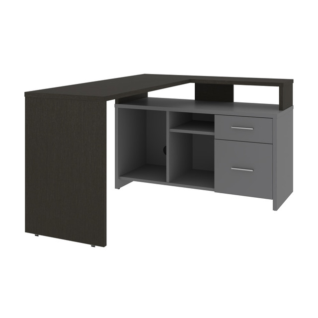 BESTAR INC. 115860-003259 Bestar Equinox 57inW L-Shaped Corner Desk, Deep Gray/Slate