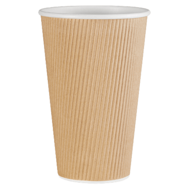 GENUINE JOE 11257CT  Ripple Hot Cups, 16 Oz, Brown, Pack Of 500