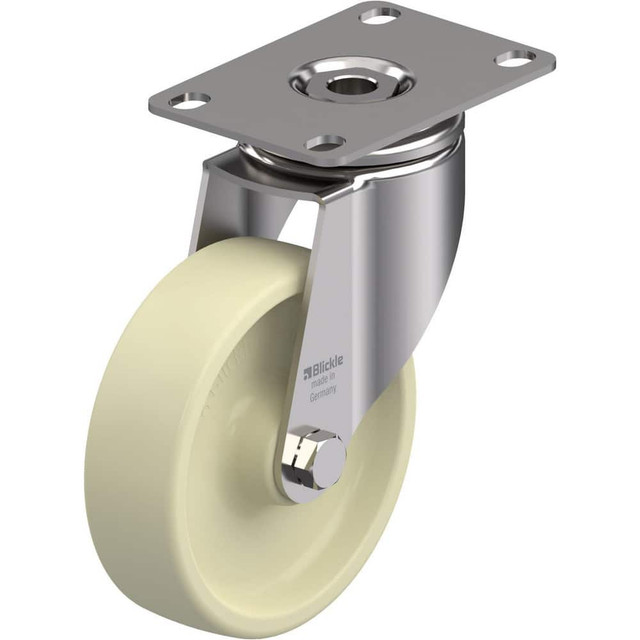 Blickle 910365 Top Plate Casters; Mount Type: Plate ; Number of Wheels: 1.000 ; Wheel Diameter (Inch): 5 ; Wheel Material: Polyurethane ; Wheel Width (Inch): 1-9/16 ; Wheel Color: Green