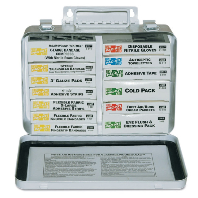 PAC KIT SAFETY EQUIPMENT CO. 579-5201 16 Unit Steel First Aid Kits, Weatherproof Steel PAC KIT SAFETY EQUIPMENT CO. 579-5201 16 Unit Steel First Aid Kits, Weatherproof Steel