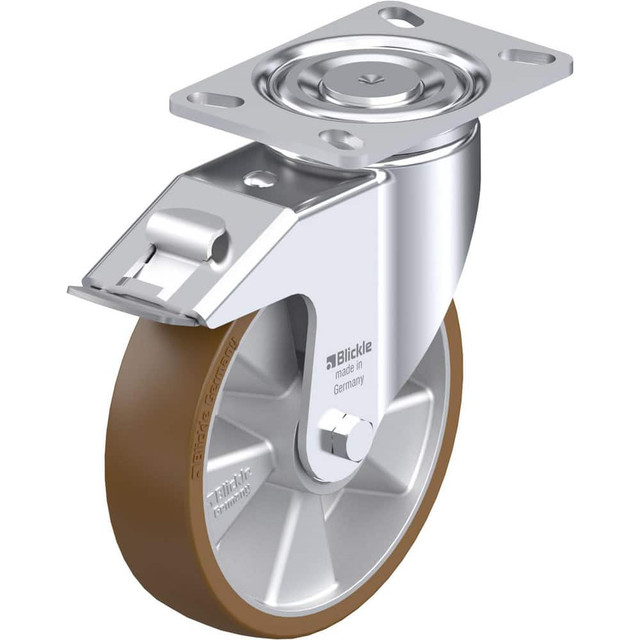 Blickle 911274 Top Plate Casters; Mount Type: Plate ; Number of Wheels: 1.000 ; Wheel Diameter (Inch): 5 ; Wheel Material: Polyurethane ; Wheel Width (Inch): 1-9/16 ; Wheel Color: Light Brown