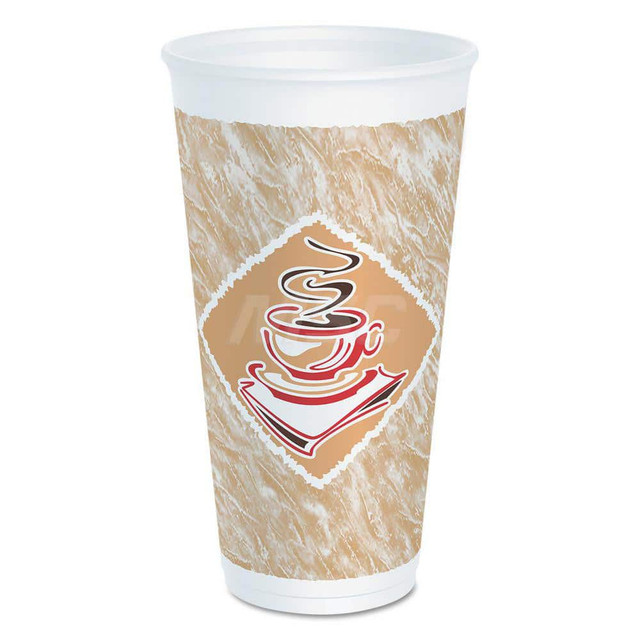 DART DCC20X16GPK Paper & Plastic Cups, Plates, Bowls & Utensils; Cup Type: Hot,Cold ; Material: Foam ; Color: Brown; Red; White ; Capacity: 20.000 oz ; For Beverage Type: Cold; Hot ; Microwave-safe: No