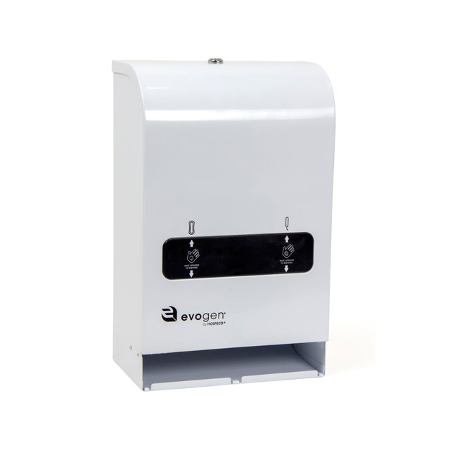 THE TRANZONIC COMPANIES EVNT4 Hospeco EvoGen No-Touch Dual Pad/Tampon Metal Dispenser, EVNT4, 19-1/2inH x 8-3/4inW, White THE TRANZONIC COMPANIES EVNT4 Hospeco EvoGen No-Touch Dual Pad/Tampon Metal Dispenser, EVNT4, 19-1/2inH x 8-3/4inW, White