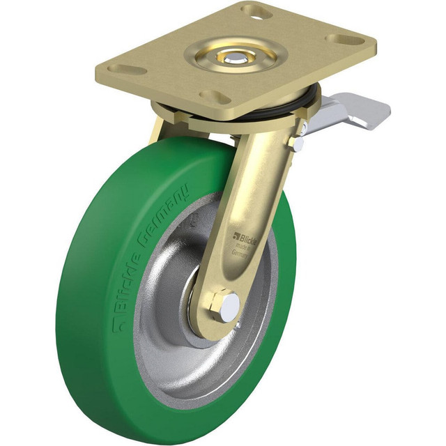 Blickle 910510 Top Plate Casters; Mount Type: Plate ; Number of Wheels: 1.000 ; Wheel Diameter (Inch): 8 ; Wheel Material: Polyurethane ; Wheel Width (Inch): 2 ; Wheel Color: Green