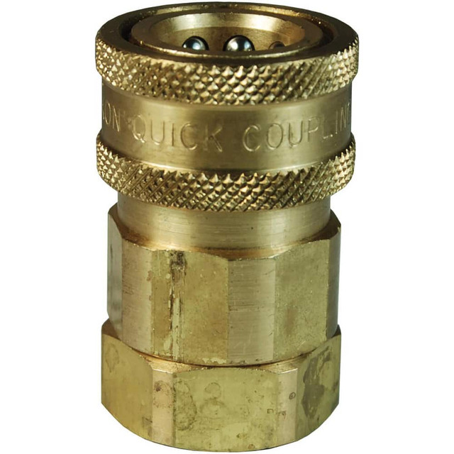 Dixon Valve & Coupling 4VF4-B Hydraulic Hose Fittings & Couplings; Type: V-Series Valved Female Coupler ; Fitting Type: Coupler ; Hose Inside Diameter (Decimal Inch): 0.5000 ; Hose Size: 1/2 ; Material: Brass ; Thread Type: NPTF