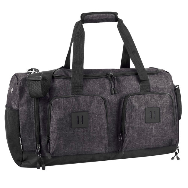 A.D. SUTTON & SONS/PACESETTER Summit Ridge 7972BLKH  Polyester Duffel, 12inH x 22inW x 9inD, Black Heather