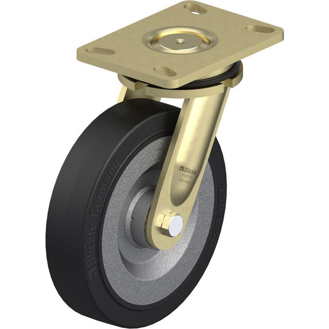 Blickle 910520 Top Plate Casters; Mount Type: Plate ; Number of Wheels: 1.000 ; Wheel Diameter (Inch): 8 ; Wheel Material: Rubber ; Wheel Width (Inch): 2 ; Wheel Color: Black