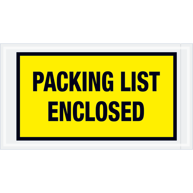 B O X MANAGEMENT, INC. Tape Logic PL425  Preprinted Packing List Envelopes, Packing List Enclosed, 5 1/2in x 10in, Yellow, Case Of 1,000