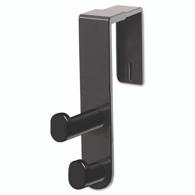 SAFCO PRODUCTS 4225BL Plastic Coat Hook, 2-Hook, 1.75 x 6.5 x 7.75, Black