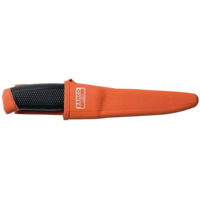 Bahco BAH2444 Fixed Blade Knives; Trade Type: Duct; Survival; Slicing; Butcher's ; Blade Type: Solid, straight ; Blade Material: Stainless Steel ; Blade Length: 100mm ; Overall Length: 220mm ; Handle Material: Two component - Plastic and Rubber