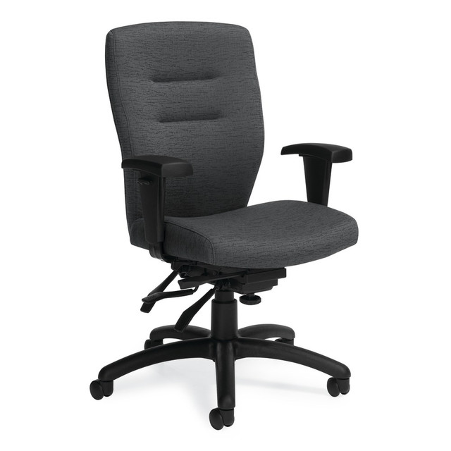 GLOBAL INDUSTRIES INC 5081-33BBK-UR20 Global Synopsis Mid-Back Chair, 24inH x 24inW x 25inD, Granite Rock/Black