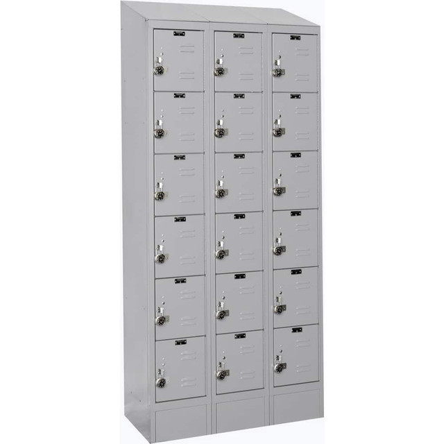 Hallowell URB3288-6ASB-PL Lockers; Locker Style: Horizontal ; Locker Configuration: 3-Wide ; Assembled: Yes ; Shelf Capacity: 0 ; Handle Type: Pull ; Locker Material: Steel