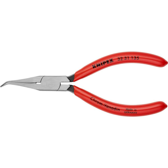 Knipex 32 31 135 Long Nose Pliers; Pliers Type: Long Nose Pliers ; Jaw Texture: Smooth ; Jaw Length (Inch): 1-1/4 ; Jaw Width (Inch): 31/64 ; Jaw Bend: 0.66 ; Handle Type: Comfort Grip