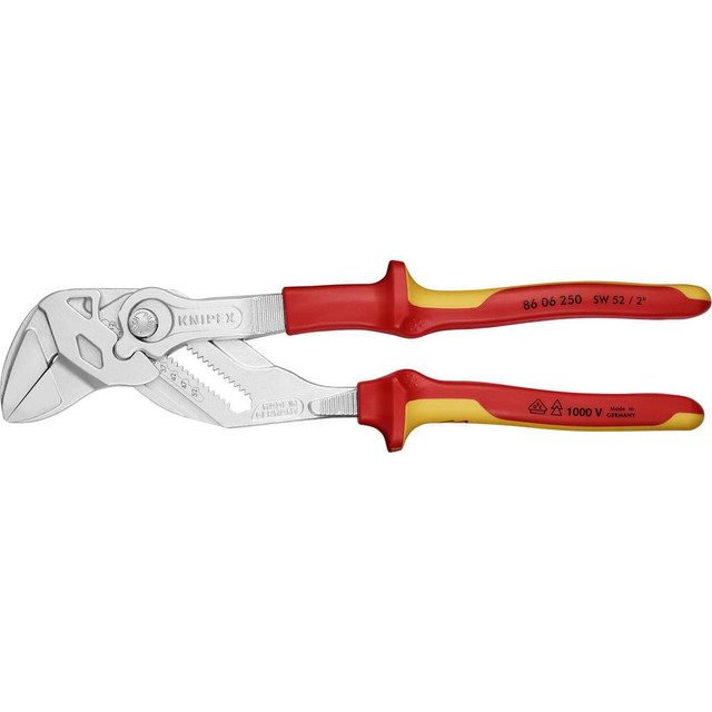 Knipex 86 06 250 US Tongue & Groove Pliers; Joint Type: Groove ; Type: Pliers Wrench ; Overall Length Range: 9 to 11.9 in ; Side Cutter: No ; Handle Type: Insulated with Multi-Component Grips ; Jaw Length (Inch): 2-7/8