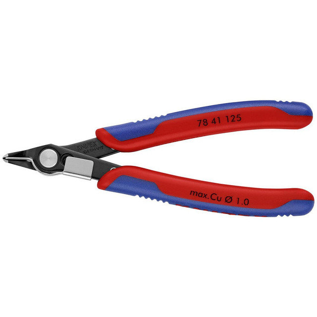 Knipex 78 41 125 Cutting Pliers; Insulated: No ; Overall Length (Inch): 5-1/2in ; Head Style: Cutter ; Cutting Style: Flush ; Handle Color: Red; Blue ; Overall Length Range: 4 to 6.9 in