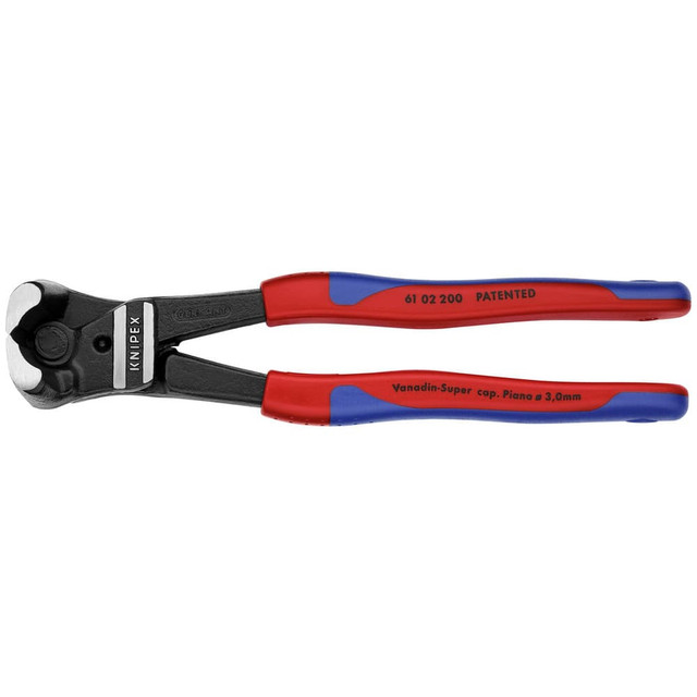 Knipex 61 02 200 Cutting Pliers; Insulated: No ; Type: High Leverage Bolt End Cutting Nippers ; Overall Length (Inch): 8in ; Handle Material: Comfort Grip ; Handle Color: Red; Blue ; Overall Length Range: 7 to 9.9 in