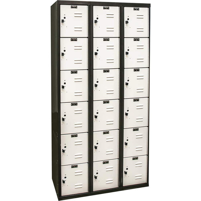 Hallowell U3282-6MP Lockers; Locker Style: Horizontal ; Locker Configuration: 3-Wide ; Assembled: No ; Shelf Capacity: 0 ; Handle Type: Pull ; Locker Material: Steel