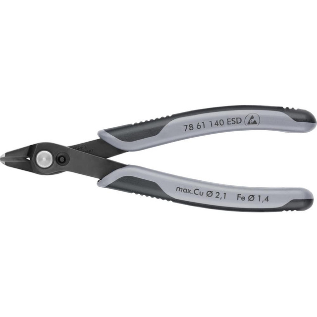 Knipex 78 61 140 ESD Cutting Pliers; Insulated: No ; Overall Length (Inch): 5-1/2in ; Head Style: Cutter ; Cutting Style: Flush ; Handle Color: Blue; Gray ; Overall Length Range: 4 to 6.9 in