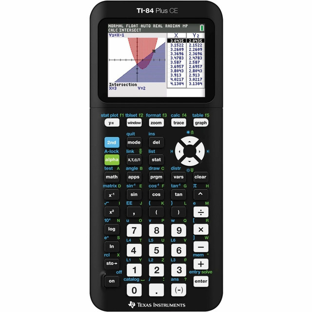 TEXAS INSTRUMENTS INC. 84PLCE/RLP/1L1 Texas Instruments TI-84 Plus CE With Python Handheld Graphing Calculator