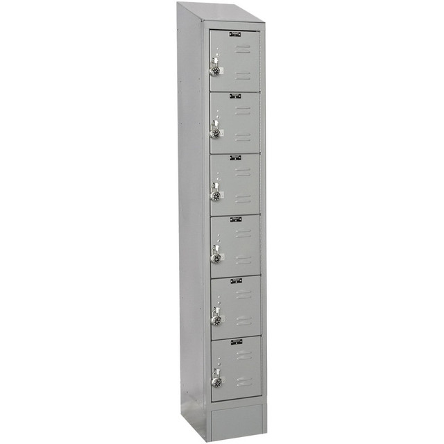 Hallowell URB1228-6ASB-PL Lockers; Locker Style: Horizontal ; Locker Configuration: 1-Wide ; Assembled: Yes ; Shelf Capacity: 0 ; Handle Type: Pull ; Locker Material: Steel