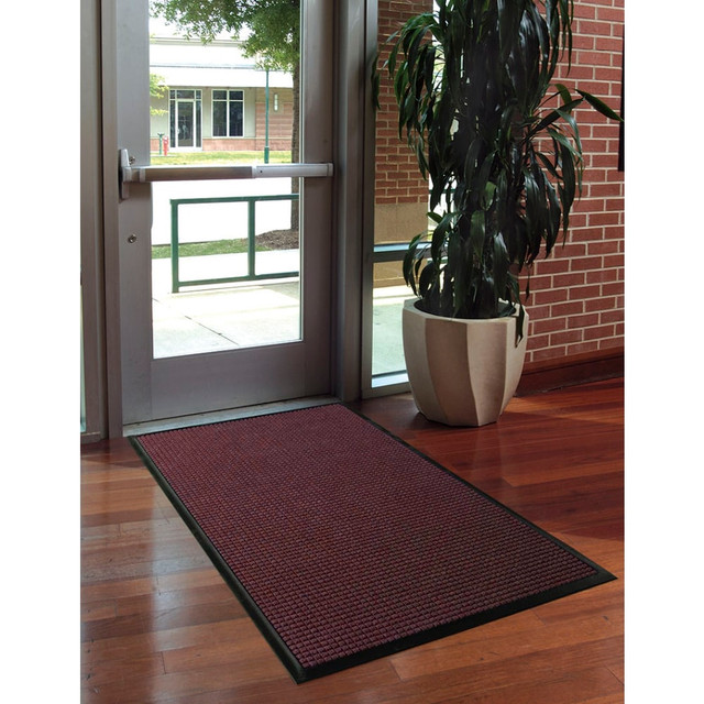 M+A MATTING 200600046  WaterHog Squares Classic Floor Mat, 4ft x 6ft, Bordeaux