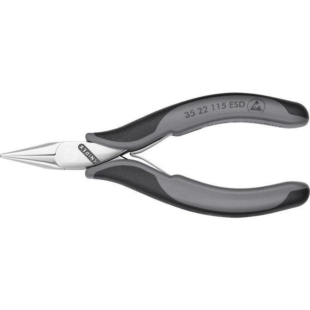 Knipex 35 22 115 ESD Long Nose Pliers; Pliers Type: Electrician's Pliers ; Jaw Texture: Smooth ; Jaw Length (Inch): 57/64 ; Jaw Width (Inch): 57/64 ; Jaw Bend: 0.83 ; Handle Type: Comfort Grip