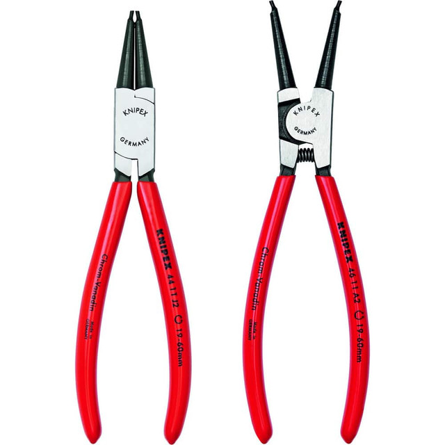 Knipex 9K 00 80 18 US Retaining Ring Pliers Sets; Set Type: Internal Ring Pliers; External Ring Pliers ; Minimum Ring Bore Diameter: 0.75 ; Maximum Ring Bore Diameter: 2.36in ; Minimum Shaft Diameter: 0.75in ; Maximum Shaft Diameter: 2.36in ; Auto Op