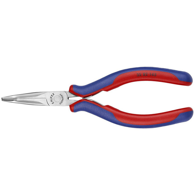 Knipex 35 82 145 Long Nose Pliers; Pliers Type: Electrician's Pliers ; Jaw Texture: Smooth ; Jaw Length (Inch): 1-3/8 ; Jaw Width (Inch): 1-3/8 ; Jaw Bend: 0.92 ; Handle Type: Comfort Grip