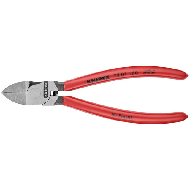 Knipex 72 01 160 Cutting Pliers; Insulated: No ; Overall Length (Inch): 5-1/2in ; Head Style: Cutter; Diagonal ; Cutting Style: Standard ; Handle Color: Red ; Overall Length Range: 4 to 6.9 in
