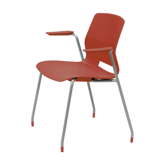 KENTUCKIANA FOAM INC 2701-SL-41 KFI Studios Imme Stack Chair With Arms, Coral/Silver