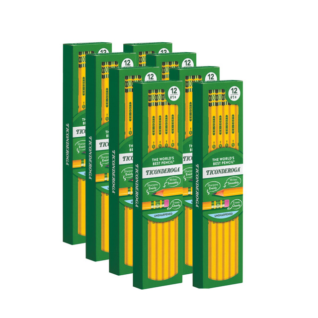 DIXON TICONDEROGA COMPANY 13872 Ticonderoga Woodcase Pencils, #2 Lead, Soft, Pack of 96