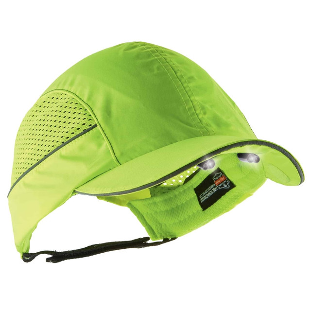 ERGODYNE CORPORATION 23377 Ergodyne Skullerz 8960 Bump Cap With LED Lights, Short Brim, Lime