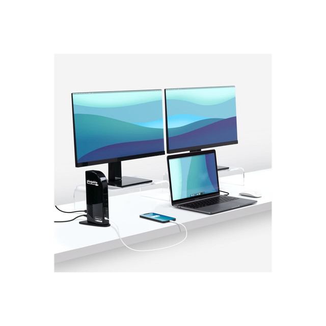 LEANCODE INC DBA PLUGABLE TECH UD-ULTC4K Plugable USB-C 4K Triple Display Docking Station with Charging Support for Specific Windows USB C and Thunderbolt 3 Systems (1x HDMI and 2x DisplayPort++ Outputs, 5x USB Ports, 60W USB PD) LEANCODE INC DBA PLUGABLE TECH UD-ULTC4K Plugable USB-C 4K Triple Display Docking Station with Charging Support for Specific Windows USB C and Thunderbolt 3 Systems (1x HDMI and 2x DisplayPort++ Outputs, 5x USB Ports, 60W USB PD)
