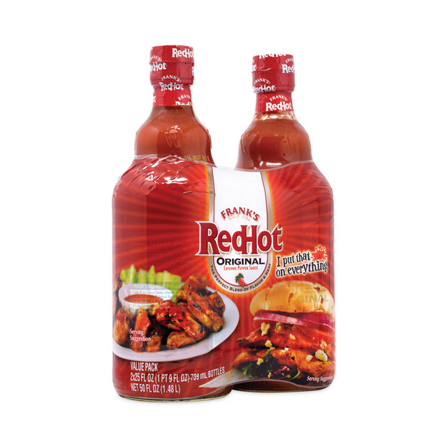 MCCORMICK & CO Frank's RedHot® 22000709 Original Hot Sauce, 25 oz Bottle, 2/Pack