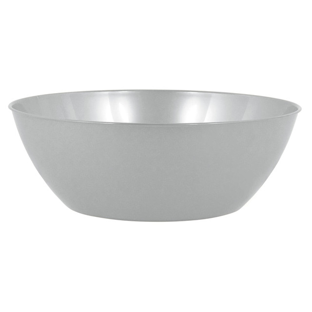 AMSCAN CO INC Amscan 439001.18  10-Quart Plastic Bowls, 5in x 14-1/2in, Silver, Set Of 3 Bowls