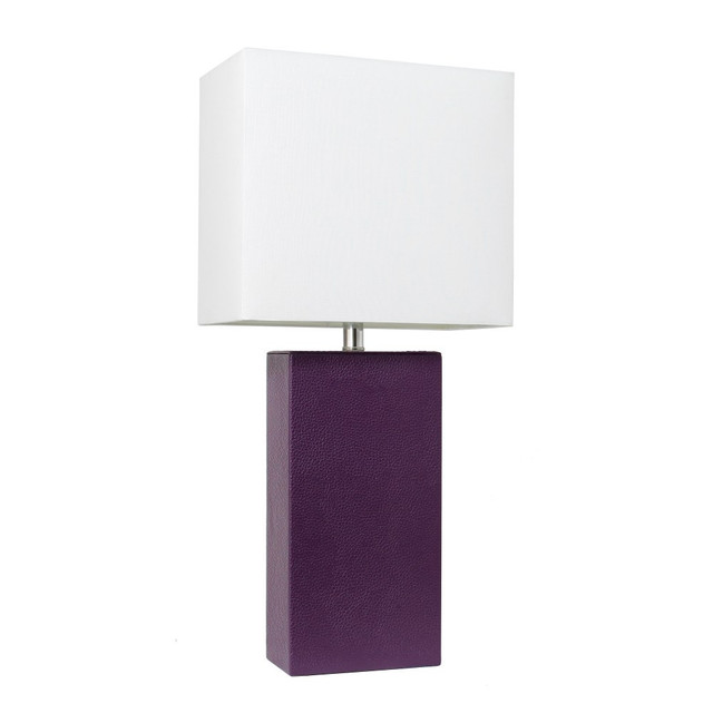 ALL THE RAGES INC LHT-3008-EP Lalia Home Lexington Table Lamp, 21inH, White/Eggplant Purple