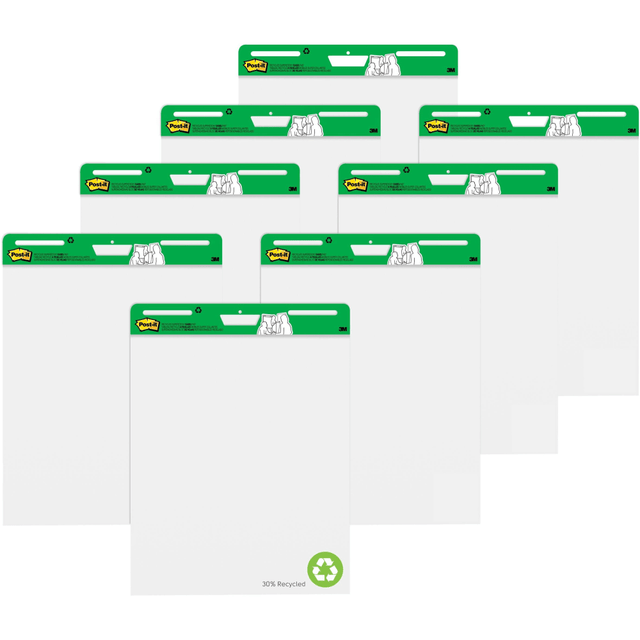 3M CO 559-RP-8PK Post-it Super Sticky Recycled Easel Pads, 25 in x 30 in, 8 Pads, 30 Sheets/Pad, 30% Recycled, Great for Virtual Teachers and Students, White 3M CO 559-RP-8PK Post-it Super Sticky Recycled Easel Pads, 25 in x 30 in, 8 Pads, 30 Sheets/Pad, 30% Recycled, Great for Virtual Teachers and Students, White