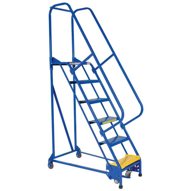 Vestil LAD-PW-18-6-P 6-Step Steel Step Ladder: Type IA, 90" High