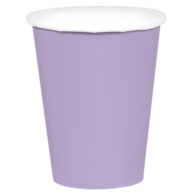 AMSCAN CO INC 68015.04 Amscan 68015 Solid Paper Cups, 9 Oz, Lavender, 20 Cups Per Pack, Case Of 6 Packs