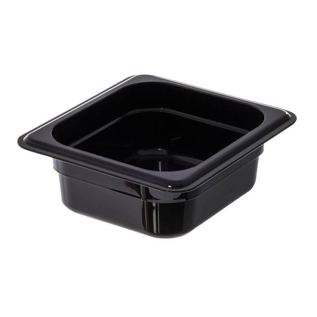 CARLISLE SANITARY MAINTENANCE PRODUCTS 3068303 StorPlus 1/6-Size Plastic Food Pans, 2 1/2inH x 6 3/8inW x 6 3/4inD, Black, Pack Of 6