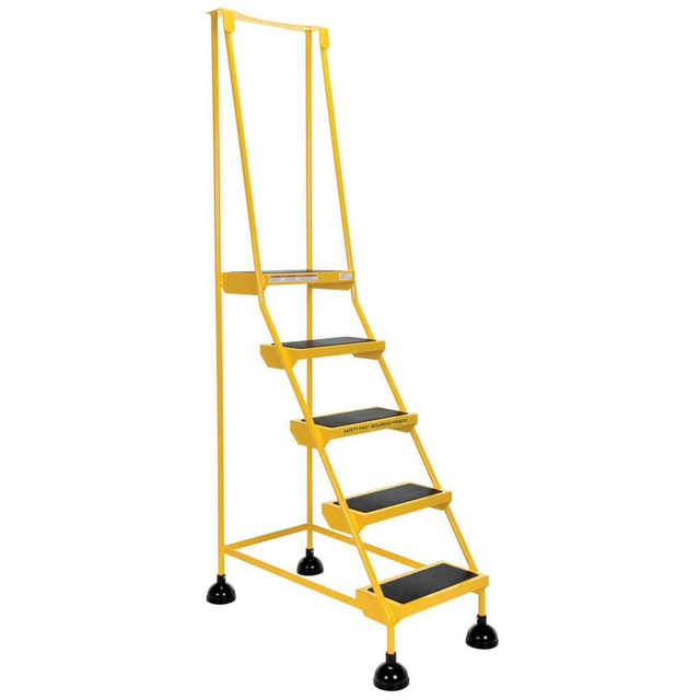 Vestil LAD-5-Y 5-Step Ladder: Steel, 82.4375" OAH