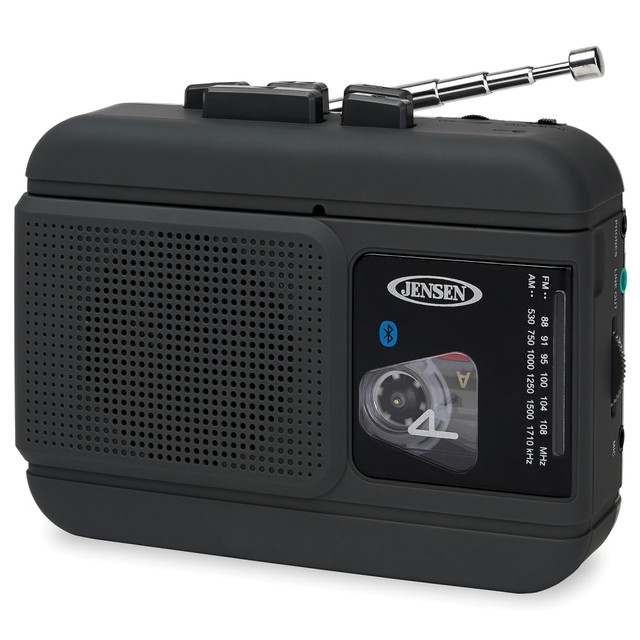 SPECTRA - JENSEN MCR-60 Jensen MCR-60 Bluetooth Portable Personal Cassette Player/Recorder With AM/FM Radio, 4.6inH x 3.6inW x 1.8inD, Black SPECTRA - JENSEN MCR-60 Jensen MCR-60 Bluetooth Portable Personal Cassette Player/Recorder With AM/FM Radio, 4.6inH x 3.6inW x 1.8inD, Black