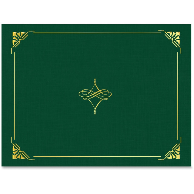 <p>Certificate holder with a gold foil border provides a simple way to present letter-size certificates or documents. Sturdy construction features a linen-finish texture for a luxurious look and feel. Die-cut slots allow you to easily insert or remove items to prevent damaging certificates. Versatile design can be used for either horizontal or vertical display.</p>