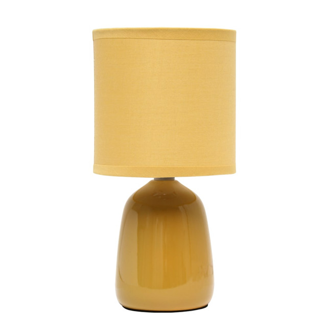 ALL THE RAGES INC LT1134-MST Simple Designs Thimble Base Table Lamp, 10-1/16inH, Mustard Yellow/Mustard Yellow