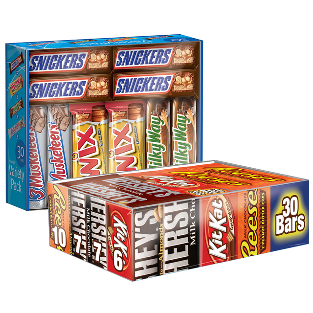 G&J HOLDINGS LLC 810050889766 Hersheys Chocolate Full-Size Variety Pack/Mars Chocolate Full-Size Variety Pack Bundle
