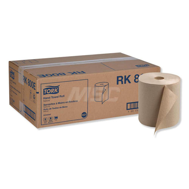 Tork TRKRK800E Paper Towels: Hard Roll, Roll, 1 Ply, Recycled Fiber, Natural