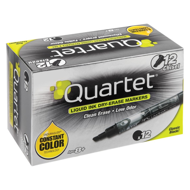 ACCO BRANDS USA, LLC Quartet 5001-2MA  EnduraGlide Dry-Erase Markers, Chisel, Black, Pack Of 12