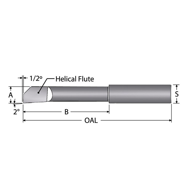 Scientific Cutting Tools HB42L Helical Boring Bar: 0.042" Min Bore, 5/16" Max Depth, Right Hand Cut, Submicron Solid Carbide