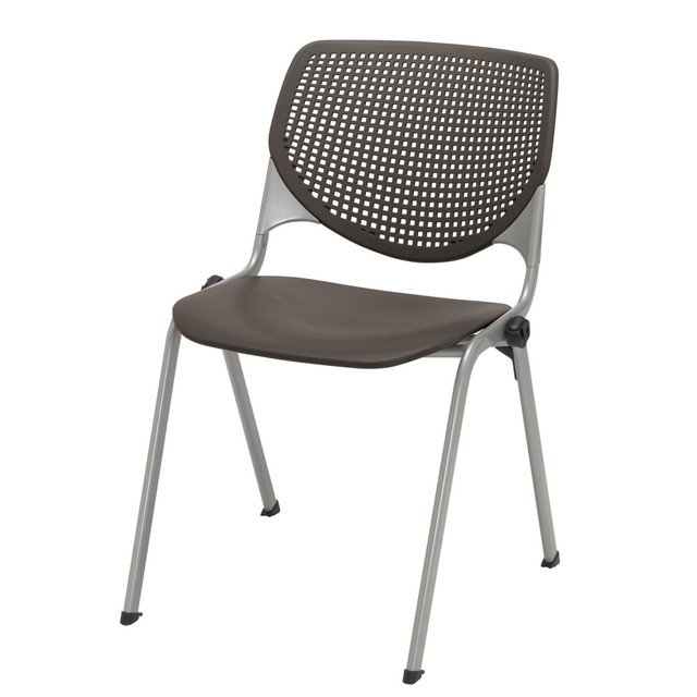 KFI FURNITURE, LLC 2300-P18BROWNSTONE KFI Studios KOOL Stacking Chair, Brownstone/Silver